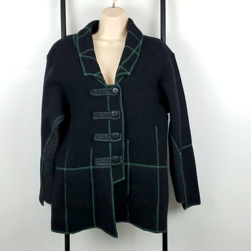 Little Journeys Chicago merino wool coat jacket sweater women size M